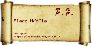 Placz Héla névjegykártya